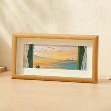 1 pièce Cadre photo en bois rectangulaire simple et créatif, tridimensionnel. Cadre photo rétro pour calligraphie, peinture et citations