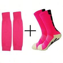 2 paires de chaussettes de sport de football anti-dérapantes multicolores, manches de jambe de course pour protéger efficacement les muscles du mollet contre les blessures - Multicolore - Voir 7