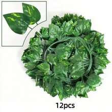 12/24pcs Silk Artificial Ivy Vines Leaf Garland Plants Hanging Wedding Garland Fake Foliage Flowers Home Kitchen Garden Office Wedding Wall Decor Gifts Birthday Graduation
