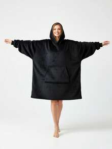 Wearable Blanket With Sleeves - Unisex Hooded Blanket Sweatshirt Gift, Warm & Cozy Oversized Blanket Hoodie, Sherpa With Sleeves And Giant Pocket Thick Flannel Blanket