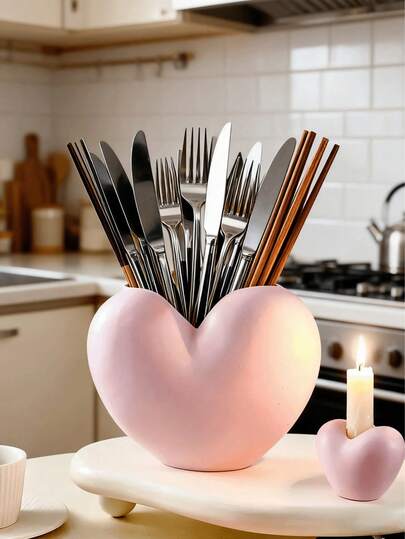 حامل أدوات المائدة قطعة واحدة، وعاء أدوات المائدة كبير الحجم، صندوق تخزين أدوات المائدة مستقر، مجموعة منظم أدوات الطهي لديكور مطبخ المزرعة