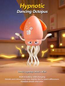 1 件带音乐和灯光的催眠跳舞章鱼玩具 - 自动避障、缓解压力、早期教育，是送给孩子的完美万圣节/圣诞节礼物 - 彩色 - 查看 8