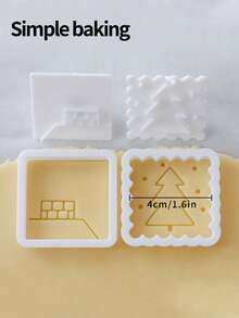 مجموعة من قطعتين من قوالب قطع بسكويت عيد الميلاد الرجعية، قالب بسكويت للأم والطفل، قالب بسكويت مربع، ديكور عيد الميلاد، قالب تزيين الكيك، أداة صنع الحلويات