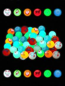 12 Pcs-Christmas Glow Bouncy Balls Glow,Christmas Decoration,In The Dark Bouncing Balls,Rubber Bounce Ball,Bell/Snowman/Santa Claus/Reindeer/Green Dot/Snowflake Pattern,Christmas Ornaments For Tree,Christmas Tree Topper,Bulk Birthday Party Game Gifts Stocking Stuffers Party Favors,Christmas Gifts, Party Decoration Small Presents,Christmas Decoration 2025
