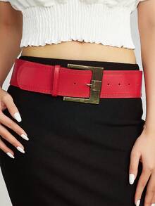 1 件女士复古梅拉德风格宽腰带，束腰连衣裙配饰，别致的美国学院风，适合日常穿着 - 彩色 - 查看 4