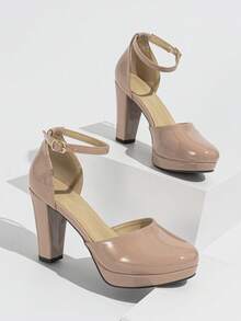 Sandalias de tacón alto para mujer, tacones gruesos de plataforma, tacones altos rosas, elegantes, de moda, adecuados para citas y vacaciones