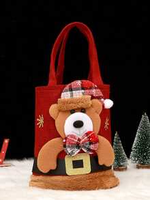 Túi quà tặng búp bê Giáng sinh, Túi đựng đồ ăn nhẹ, Túi quà tặng vải lanh Giáng sinh có thiết kế khóa kéo, Túi quà tặng Giáng sinh có dây rút hình ông già Noel, người tuyết, tuần lộc 3D dễ thương, Túi quà tặng Giáng sinh bằng vải có thể tái sử dụng, Thích hợp cho các bữa tiệc và ngày lễ - Nhiều màu - Xem 10