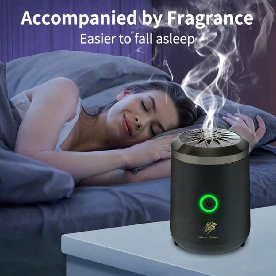 Portable USB Rechargeable Aroma Diffuser - Middle Eastern Arabic Style Small Electric Incense Burner, Short Version (Incense Not Included)