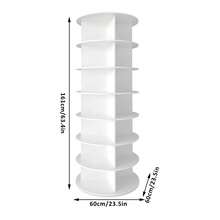 7 Tier Rotating Shoe Rack Tower Spinning Shoe Display Lazy Susan Shoe Organizer - White - View 3