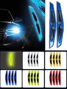 2/4 Pcs Door Cushion Protector With Reflective Sticker-Anti-Scratch And Anti-Collision Vehicle Guard, High-Grade Soft Silicone Door Edge Buffer, Lighted Decorative Sticker For Enhancing Visibility, Very Suitable For Parking, Opening/Closing Or Wall When Colliding, Protect The Door, Edge And Body From Scratches - Multicolor - View 1