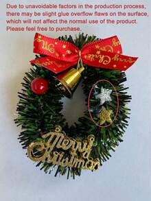 1/5/10pcs Mini Christmas Wreaths, Festive Plastic Ornaments, Artificial Holiday Tree Decorations,Christmas Decorations Mini Christmas Wreath Simulation Wreath Christmas Tree Decoration Accessories,Battery-Free, For Christmas, New Year, Valentine'S Day, Thanksgiving, Winter Party Decorations