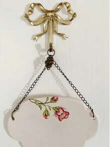 Gold Bowknot Wall Hook, Gold Bowknot Hanger, Brass Bowknot Wall Hook, Door Hook, Towel Hook, Brass Clothing Hook, Suitable For Wedding, Bathroom, Living Room, Kitchen Decor Hanging Hook, Brass Metal Wall Mounted Clothes Rack, Suitable For Living Room And Bathroom, Painted Surface, Easy To Install, Retro Ribbon Design Hook, Suitable For Bedroom And Bathroom, Nordic Retro Clothes Hook, Clothes Hook, Bedroom Porch Bathroom Decor, Solid Brass Bowknot Shaped Wall Hook