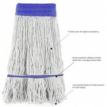 Loop-End Commercial String Mop Head – 6-Inch Highly Absorbent Cotton Blend Replacement For Industrial & Home Use - 白色 - 查看 5