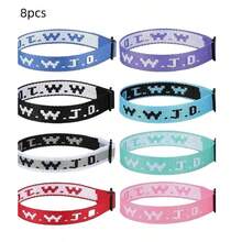 6/8/14pcs WWJD Christian Bracelet Set, Unisex, WWJD Bracelets Bulk, Christian Gift, Adjustable Wristband - What Would Jesus Do Bracelet - Multicolor - View 2