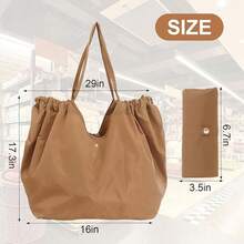Reusable Grocery Bags,Reusable Shopping Bags,Folding Bags Totes,Stretchable And Shrinkable Shopping Bag For Groceries-5377 - Màu Khaki - Xem 3