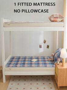 1 Set Quilted Mattress Protector + Beautiful Non-Woven Fabric Packaging, Suitable For Thin Mattress, Soft, Breathable, Comfortable, Checked Design, Solid Color (Pillow Case Not Included) - Easy To Clean, Machine Washable, Suitable For Dormitories, Hotels, Hospitals, Nursing Homes, Household Use,