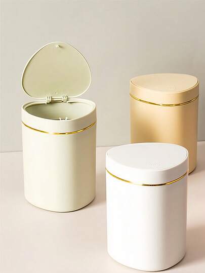 Mini Trash Can With Lid, Plastic Desktop Garbage Bin, Flip-Top Design To Prevent Odor Leakage, For Storing Fruit Peels And Shredded Paper On Desktops, Keeps Desk Tidy, Suitable For Bathroom, Home Desk Decor, Coffee Table, Office, Living Room