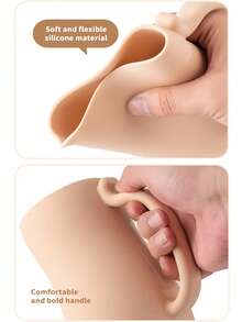 KUNT 1件1500ml婴儿沐浴漱口杯可爱猫尾巴设计大容量硅胶洗发漱口杯带手柄柔软儿童洗发杯 - 彩色 - 查看 9