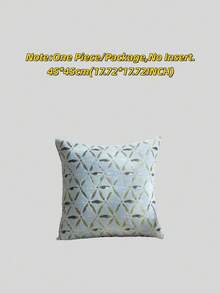 1pc Chenille Floral Jacquard Pillow Cover, Farmhouse Style Square Cushion Cover, Suitable For Sofa, Bed, Chair, Living Room, Bedroom, Car Decor, Light Blue - Light Blue - View 15