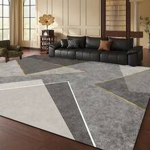 1pc Light Gray Geometric Abstract Art Area Rug, European And American Rectangular Soft Faux Wool Washable Carpet, Suitable For Living Room, Bedroom, Entrance, Bathroom, Hallway, Patio, Kitchen, Indoor Outdoor, All Season Large Size Mat, Home Decor - Multicolor - View 4