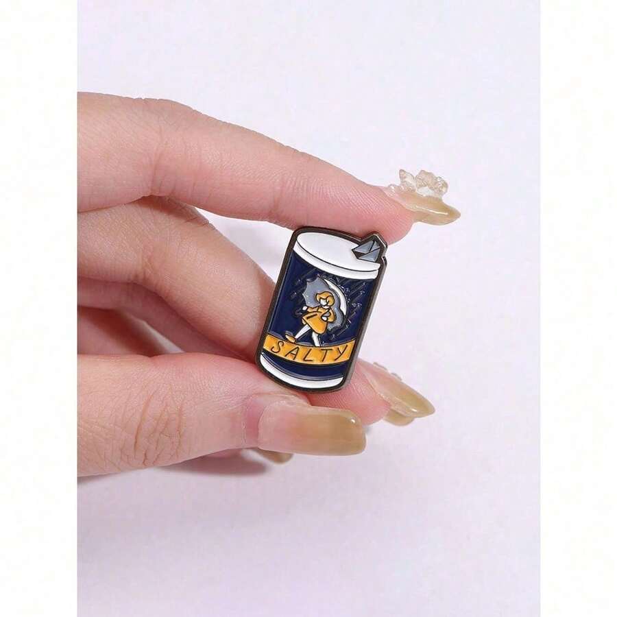 1pc Cute Salty Cans Enamel Pin, Brooch For Hats, Backpacks, Clothes, Decorations, Scarves, Gift - Nhiều màu - Xem 1