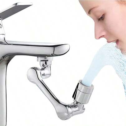 Aireador extensor de grifo giratorio, grifo de filtro de salpicaduras universal, accesorio de lavado de cara de fregadero de aireador de grifo giratorio de gran ángulo de 1080 con 2 modos de salida de agua
