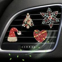 Clip de décoration d'aérateur de voiture de Noël, clip de décoration d'aromathérapie, fournitures d'intérieur pour aérateur de voiture