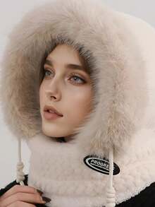 1 sztuka czapki zimowej, 3 w 1 pluszowa czapka, zimowa ochrona twarzy, wiatroszczelna, ochrona uszu, czapka na głowę, ciepły kapelusz typu bucket odpowiedni na mroźną zimę, ciepła zima