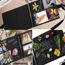 1pc Scrapbook Album With Pen & Corner Stickers, A4 Black Pages Memory Book, Photo Memory Album, Kraft Paper DIY Album, Suitable For Anniversary, Birthday, Gift - Single Pen Set - View 4