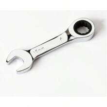 Dual-Direction Mini Ratchet Wrench, Polished Mirror Finish, Multi-Function Compact Wrench With Small Open-End - Silver - View 6