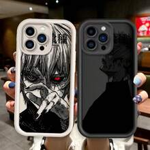 Custodia per telefono Kaneki Ken per Apple 15, 14, 13, 12, 11, XS, XR, X, 8, 7, Pro, Max, Plus, morbida, con guida per gli occhi - JA10204LBK - Visualizzare 6
