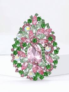 Women Brooch, Lapel Pin & Scarf Ring - Crystal Glass - View 2