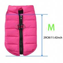 1件新款秋冬寵物服裝拉鍊背心,暖和的狗狗衣服,時尚的扣環和牽繫孔外套 - 玫瑰紅 - 查看 16