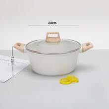 A Set Of Non Stick Cookware - White Granite Surface, Suitable For Induction Cookers, Including Frying Pans And Stew Pots, Soup Pots With Lids, Suitable For Home Kitchen Use - Aluminum Granite Coating Non-stick Pan - View 15