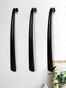 1pc/2pcs/10pcs Black Plastic Long Curved Hook Shoe Lifter, Hanging Shoe Puller Tool, Convenient For Pregnant Women And Elderly, No Bending Shoe & Boot Accessories, Autumn/Winter - Black - View 2