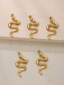 5 piezas Colgante con forma de serpiente, chapado en oro de 18K, acero inoxidable, collar, aretes, joyería de estilo punk, para hombres y mujeres, accesorios de moda DIY para decoración de fiestas