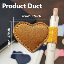 1pc Piece Self-Adhesive Heart-Shaped Pen Clip, Waterproof Leather Writing Pen Clip, Portable Pen Clip, Home Study Reading Book Self-Adhesive Sticky Notes Clip, Notebook Accessories Pen Clip,School Teacher Office Supplies Stuff,Bible Study Supplies Notebook Book,Back To School Supplies,Burn Book,Planner Journal Notebook