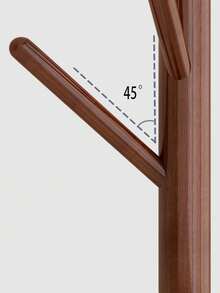 Perchero De Lujo Con Base Tipo Marmol Perchero de pie de madera maciza, perchero vertical simple para dormitorios, hogares y oficinas. Adecuado para tops de primavera y verano, - Negro - Ver 4