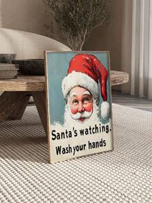 1Pc Rustic Santa's Poster,Holiday Wall Art,Retro Christmas Decor, Farmhouse Style, Multi-Purpose,Canvas Wall Art,Frameless