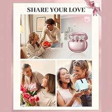 Tukio Clip On Headphones, Open Wireless Headphones, Detachable Beautiful Synthetic Gemstone Earrings, High-Definition Stereo, ANC Noise Reduction, Hands-Free Calling, Designed For Sports/Work/Study/Outdoor Use, Compatible With All Smartphones, Perfect For Girls And Women, Gifts, Holidays, Clip On Headphones, Active Noise Cancelling Earmuffs, Best In Ear Headphones, Open Earbuds, Study Headphones, Outdoor Headphones, Fashionable Headphones,  Headphones - 玫瑰金+天使之翼配件 - 查看 5