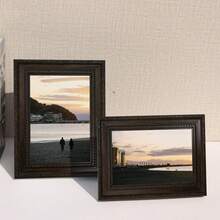 1pc/4pcs Vintage Textured Gallery Photo Frames, 3.5x5", 4x6", 5x7", 6x8", 8x10" Size Options, Suitable For Tabletop Display Or Wall Decor, Great For Display Cabinet, Fireplace, Nightstand, Entryway, Living Room (Photo Paper Included Randomly) - Brown - View 3