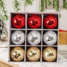 9 piezas Juego de adornos navideños, Bolas de Navidad de 8CM, Decoración colgante brillante para el árbol de Navidad, Bolas decorativas de colores, Decoración colgante de discoteca, Adecuado para Navidad, Halloween, Boda, Día de San Valentín y Año Nuevo, Ideal para decoración de fiestas en el hogar y regalos de celebración, Decoraciones navideñas, Decoración de escena navideña Decoraciones navideñas para el hogar Regalos de Navidad Decoración navideña - Multicolor - Ver 16
