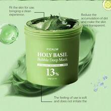 Bubble Deep Mask – Holy Basil & Carbonated Water For Cleansing Pores & Blackheads, Korean Clay To Bubble Wash-Off Pack – Holy Basil And Carbonated Water For Cleansing Pores And Blackheads, Clay Bubble Wash Off Pack – Deep Cleansing Of Pores And Blackheads With Carbonated Water, Deep Cleansing Of The Face - màu xanh lá - Xem 3