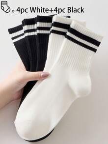 40只/30只/24只装男女通用舒适运动袜，男士长袜适合运动和训练，女士长袜适合休闲和商务穿着，抗菌、柔软、黑白配色、防臭、吸湿排汗、轻便舒适，适合秋冬季节穿着，20只/10只/8只/6只/4只/2只装，秋季 - 彩色 - 查看 31