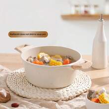 A Set Of Non Stick Cookware - White Granite Surface, Suitable For Induction Cookers, Including Frying Pans And Stew Pots, Soup Pots With Lids, Suitable For Home Kitchen Use - Aluminum Granite Coating Non-stick Pan - View 4