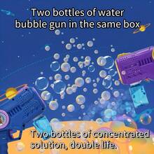 Fully Automatic 10-Hole Bubble Gun For Kids, Powerful Bubble Blowing, Suitable For 3-Year-Olds And Children Aged 4-8, Bubble Machine Gun, Party Favors, Summer Toys, Outdoor, Birthday Gifts And Christmas(Blue+Purple) - 2件套裝(藍色+紫色) - 查看 6