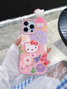 Sanrio Nuevo diseño de funda de teléfono 3D con lazo, funda de teléfono premium adecuada para iPhone 11, 12, 13, 14, 15, 16 Pro, 16 Pro Max, 14 Plus, 15 Plus, 16 Plus, XR, XS Max, diseñada para mujeres