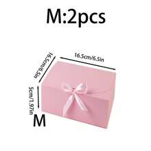 10pcs/5pcs/2pcs - White/Black/Pink/Brown Gift Box With Lid, Gift Box With Ribbon For Bridesmaid Proposal Box, Gift Box For Wedding, Birthday Gift, Shower Party And Other Parties, Valentine's Day Gifts, Valentine Day,Packaging, Birthday, DIY Making, Beauty Storage BOX