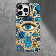 Fundas y carcasas protectoras con diseño de ojos y palmas, compatibles con phone 16 Pro Max, 16, 15 Pro, 14, 14 Plus/14 Pro Max, 13, 13 Pro, 12 Pro y 11/11 Pro. Regalos para cumpleaños y festividades - Negro - Ver 8