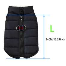1pc New Autumn Winter Pet Clothes Zip Up Vest Warm Dog Jacket With Leash Hook, Fashionable - Black - View 17